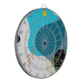 メンフィスのカッコいい、トレンディー、都市、モダンなイラストレーション ダーツボード (正面左)