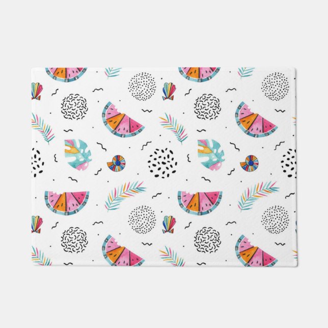 メンフィスのスタイルの熱帯夏パターン ドアマット (正面)