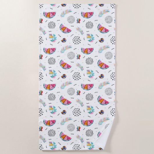 メンフィスのスタイルの熱帯夏パターン ビーチタオル (正面)