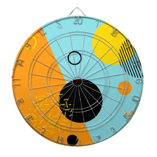 メンフィスのヒップスター、トレンディー、クールなイラストレーションの芸術 ダーツボード (正面)