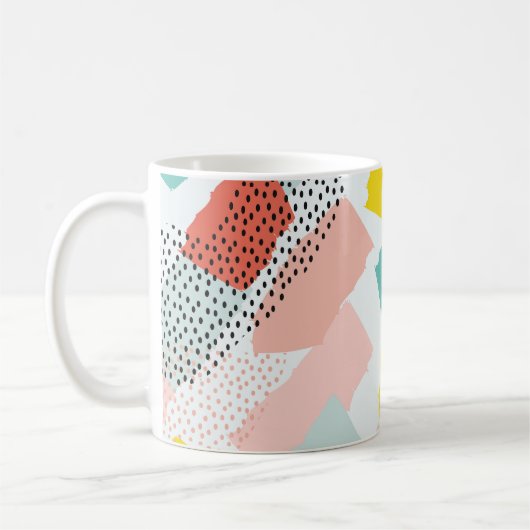 メンフィスのブラシストローク:ヴィンテージパターン。 コーヒーマグカップ (左)