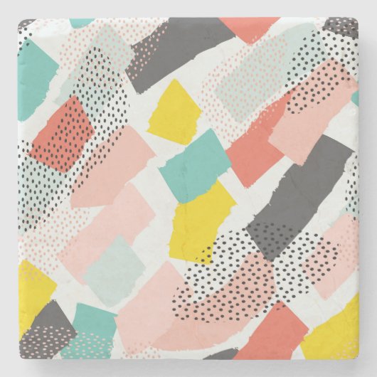 メンフィスのブラシストローク：ヴィンテージパターン。 ストーンコースター (正面)