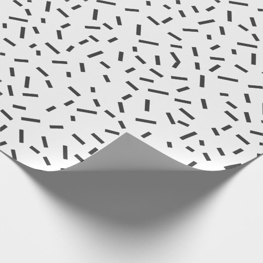 メンフィスの幾何学的でミニマルな黒の抽象芸術のスタイル ラッピングペーパー (角)