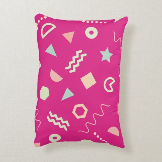 メンフィスをオンにしたシームレスな繰り返しパターンのヴィンテージ アクセントクッション (裏面(縦))