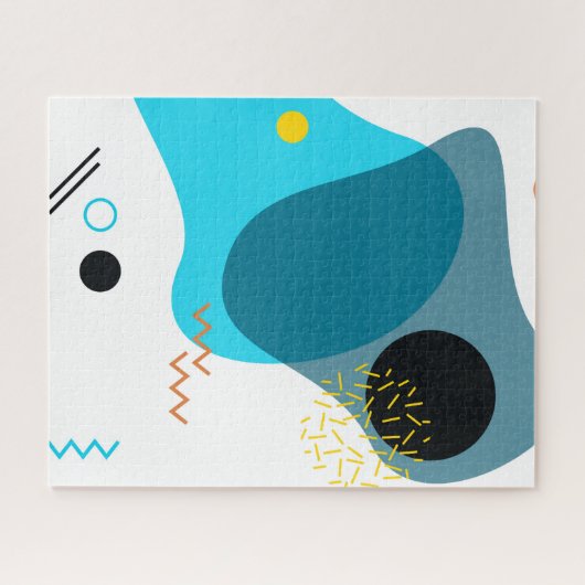 メンフィスカッコいい,トレンディー，都市，モダンイラストレーション ジグソーパズル (横)