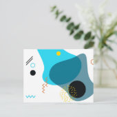 メンフィスカッコいい,トレンディー，都市，モダンイラストレーション ポストカード (スタンド正面)