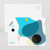 メンフィスカッコいい,トレンディー，都市，モダンイラストレーション ポストカード (正面/裏面)