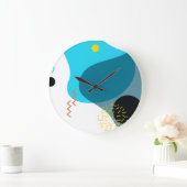 メンフィスカッコいい,トレンディー，都市，モダンイラストレーション ラージ壁時計 (ホーム)