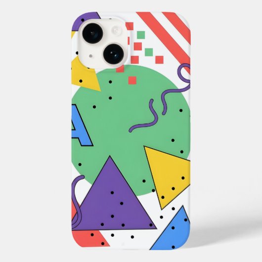 メンフィススタイルのスマホケース ドーパミンデコレーション 幾何学柄 Case-Mate iPhoneケース (裏面)
