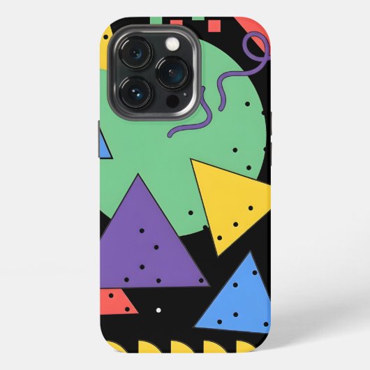 メンフィススタイルのスマホケース ドーパミンデコレーション 幾何学柄 iPhoneケース (裏面)
