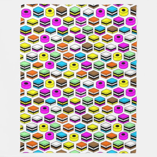 メンフィススタイルリコリス類の模様 フリースブランケット (正面)