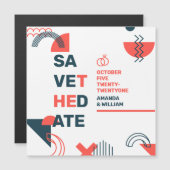 メンフィススタイル抽象芸術ブルー&レッド結婚ズ (正面/裏面)