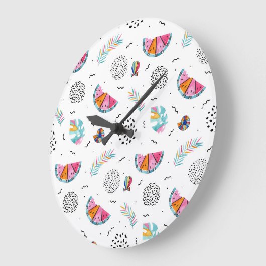 メンフィススタイル熱帯夏パターン ラージ壁時計 (傾斜)