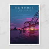 メンフィステネシーアートヴィンテージトラベルイラストレーション ポストカード (正面)