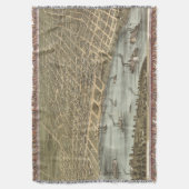 メンフィステネシー州(1870年)のヴィンテージの絵解き地図 スローブランケット (正面縦)