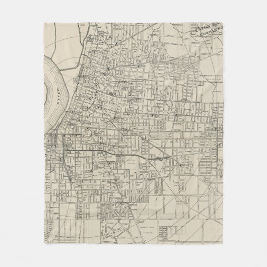 メンフィステネシー州(1911年)のヴィンテージの地図 フリースブランケット (正面)