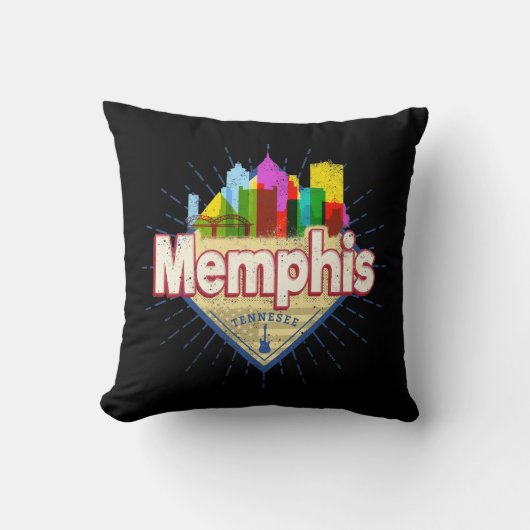 メンフィステネシー統一された州レトロスカイライン クッション (正面)