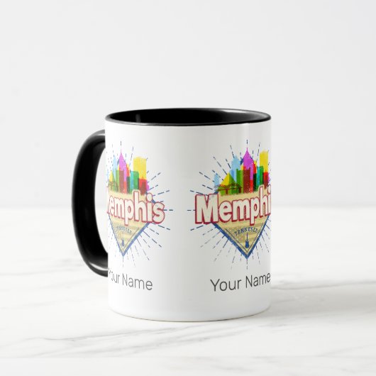 メンフィステネシー統一された州レトロスカイライン マグカップ (正面左)