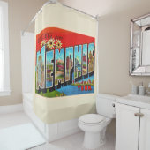 メンフィステネシーTNヴィンテージ大文字はがき シャワーカーテン (インサイチュ)