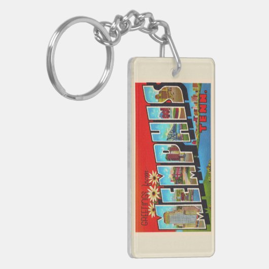 メンフィステネシーTNヴィンテージ大文字葉書 キーホルダー (正面左)