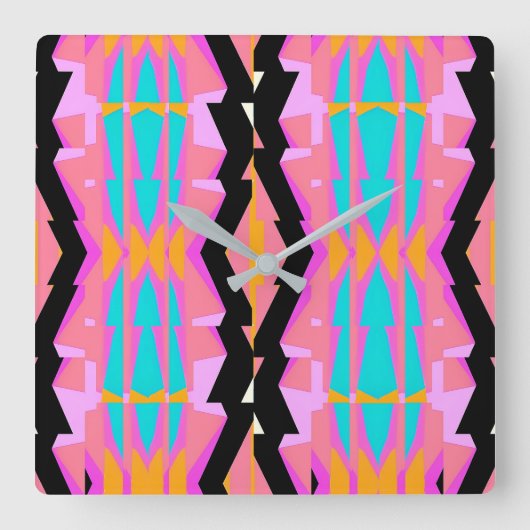 メンフィスデザイン線 スクエア壁時計 (正面)