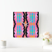 メンフィスデザイン線 スクエア壁時計 (ホーム)