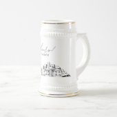 メンフィスブライダルパーティギフトスカイラインパーソナライズされた ビールジョッキ (正面右)