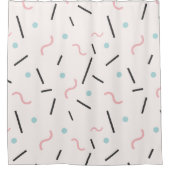 メンフィスミニマルなパターン シャワーカーテン (正面)