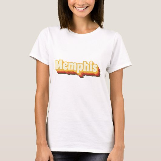 メンフィスレトロヴィンテージ文字 Tシャツ (正面)