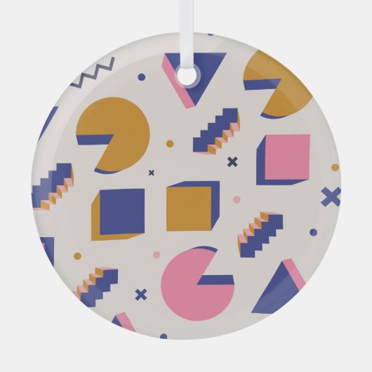 メンフィス形状： 90sファッションシームレス ガラスオーナメント (正面)