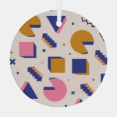 メンフィス形状： 90sファッションシームレス ガラスオーナメント (裏面)