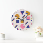 メンフィス形状： 90sファッションシームレス ラージ壁時計 (ホーム)