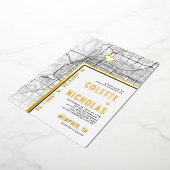 メンフィス愛ロケータ |シティテーマ結婚の 箔招待状 (回転した状態)