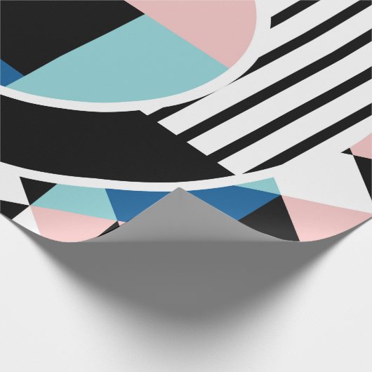 メンフィス抽象芸術ポスターデザイン。顔幾何学模様 ラッピングペーパー (角)