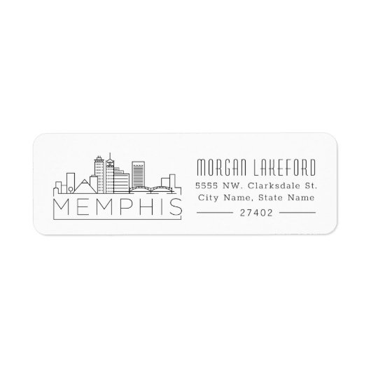 メンフィス様式化スカイライン | ラベル (正面)