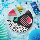 メンフィス模様 ペーパープレート (パーティー)