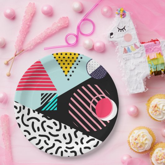 メンフィス模様 ペーパープレート (パーティー)