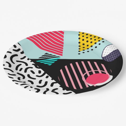 メンフィス模様 ペーパープレート (アングル)