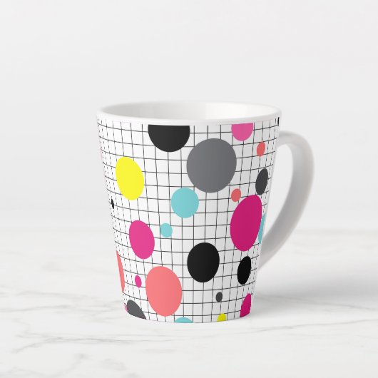 メンフィス水玉模様 カフェラテマグ (右アングル)