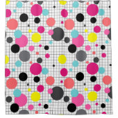 メンフィス水玉模様 シャワーカーテン (正面)