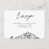 メンフィス結婚のミニマリストスケッチRSVP エンクロージャーカード (正面)