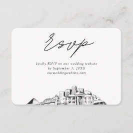 メンフィス結婚のミニマリストスケッチRSVP エンクロージャーカード