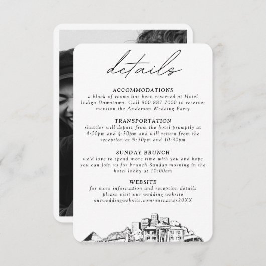 メンフィス結婚の小さな垂直詳細 エンクロージャーカード (正面/裏面)