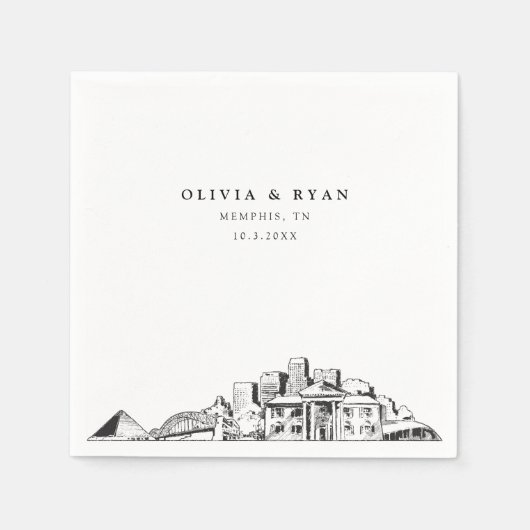 メンフィス結婚テネシー紙ナプキン スタンダードカクテルナプキン (正面)