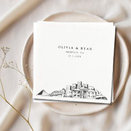 メンフィス結婚テネシー紙ナプキン スタンダードカクテルナプキン