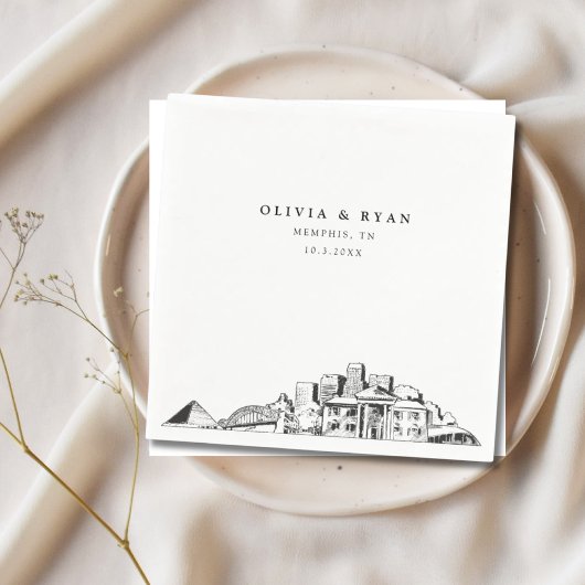 メンフィス結婚テネシー紙ナプキン スタンダードカクテルナプキン