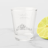 メンフィス結婚式の引き出物パーソナライズされた応援 ショットグラス (裏面)