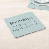 メンフィス緯度 スクエアペーパーコースター (アングル)