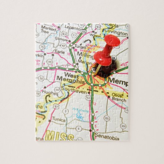 メンフィス、テネシー州 ジグソーパズル (縦)