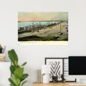 メンフィス・テネシー、ボート・アット・ア・ワーフ1906ヴィンテージ ポスター (ホームオフィス)